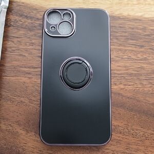 Black Phone Case with Ring Holder